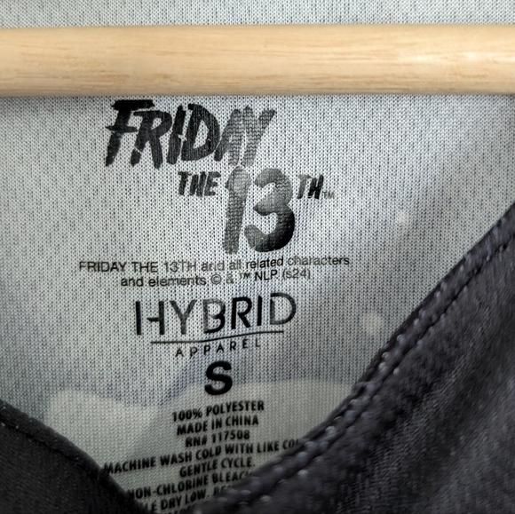 Hybrid Apparel Jason Voorhees Baseball Jersey Small Black Friday The 13th Print - Picture 4 of 8